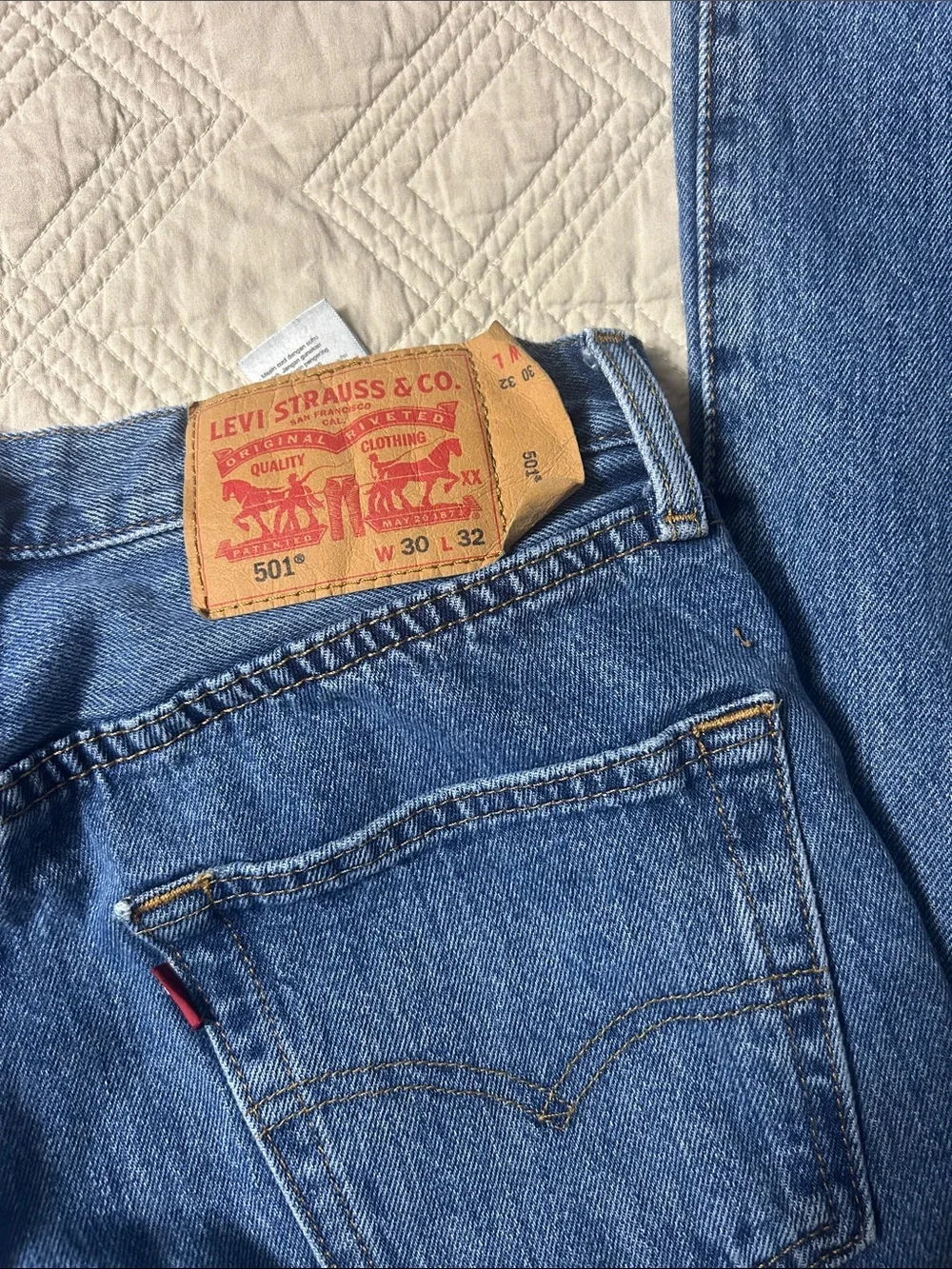 Levi's Men's Light Blue Bootcut Jeans with Button Fly